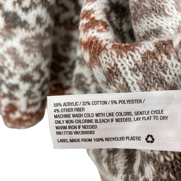 Knox Rose Cape Sweater Women Large Multicolor Geometric Print Knitted Open Front - Picture 8 of 12